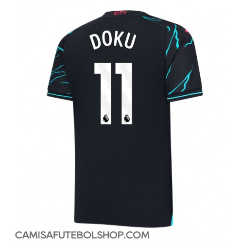 Camisa de time de futebol Manchester City Jeremy Doku #11 Replicas 3º Equipamento 2023-24 Manga Curta